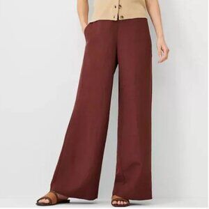 Ann Taylor Wide Leg Linen Blend Palazzo Pants | M